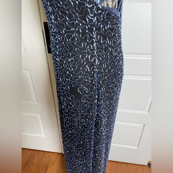 SCALA Vintage Silk Sequin Beaded Evening Gown - Picture 10 of 10